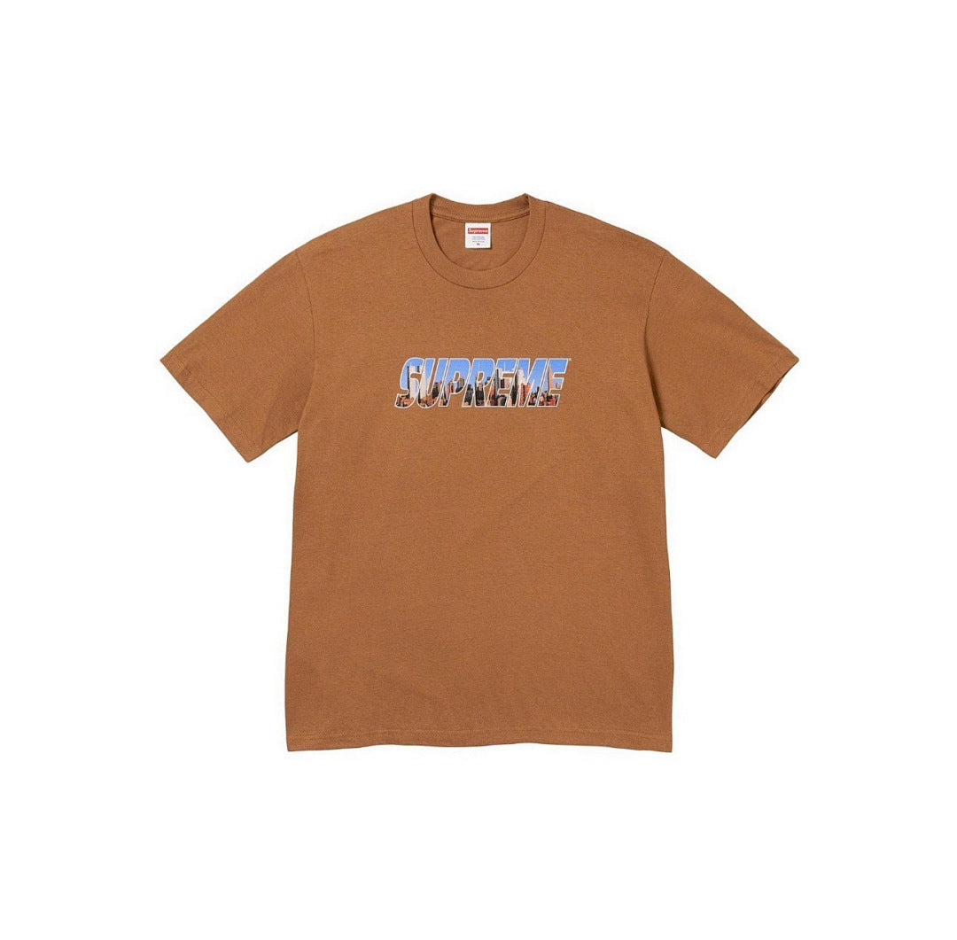 款号797#p40💰 Supreme FW23 秋冬系列WEEK1 GOTHAM TEE 哥谭市字母Logo印花圆领短袖T恤 男女同款 宽松版型 采用260克精梳棉双纱 从面料到辅料全部三标齐全 - view 3