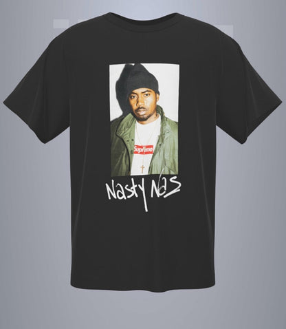 款号800#p40💰 Supreme FW17 Nas Tee Black 说唱歌手图案短袖T恤男女同款 宽松版型 采用260克精梳棉双纱 从面料到辅料全部三标齐全跟足ZP 进口松井公司浆料印花 - view 2