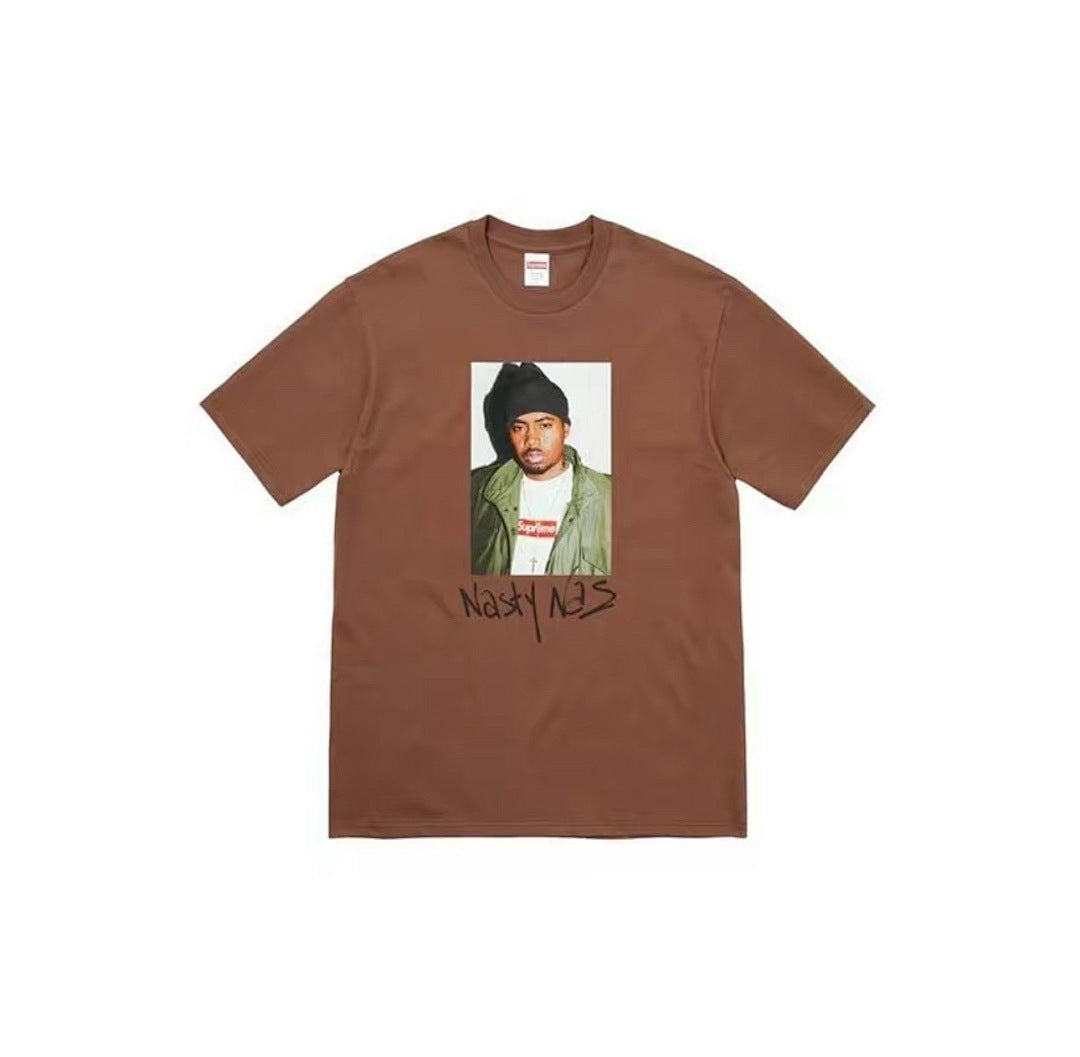 款号800#p40💰 Supreme FW17 Nas Tee Black 说唱歌手图案短袖T恤男女同款 宽松版型 采用260克精梳棉双纱 从面料到辅料全部三标齐全跟足ZP 进口松井公司浆料印花 - view 4