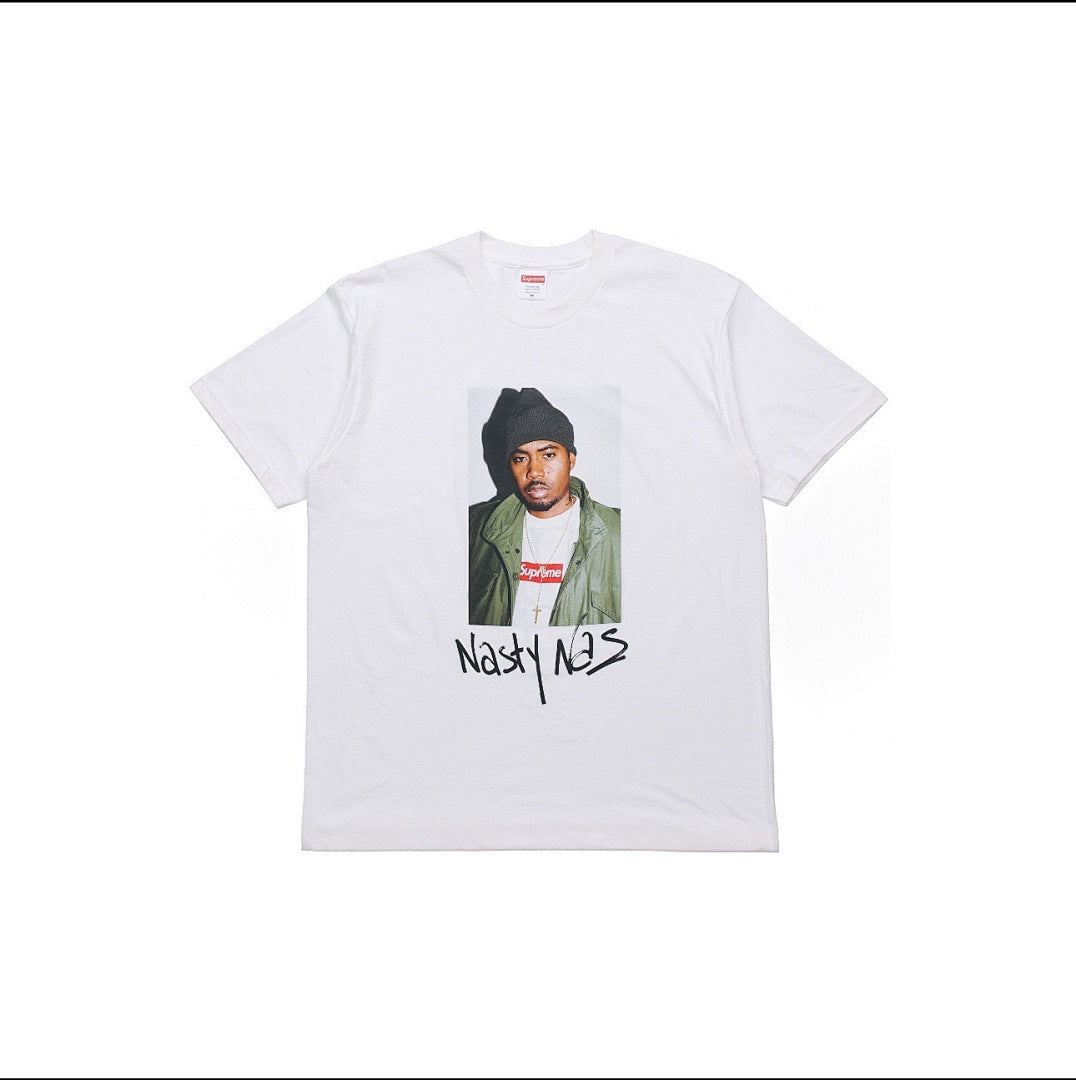 款号800#p40💰 Supreme FW17 Nas Tee Black 说唱歌手图案短袖T恤男女同款 宽松版型 采用260克精梳棉双纱 从面料到辅料全部三标齐全跟足ZP 进口松井公司浆料印花 - view 5