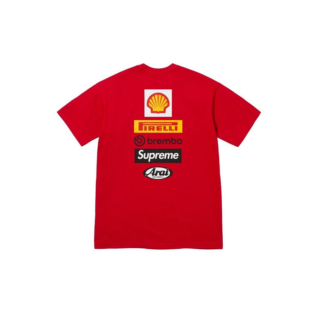 款号M109#p40💰 Supreme x DUCATI 联名款 SS24 WEEK16 LOGO TEE 背面徽标logo印花短袖 常规T恤 男女同款 宽松版型 采用260克精梳棉双纱 从面 - view 1