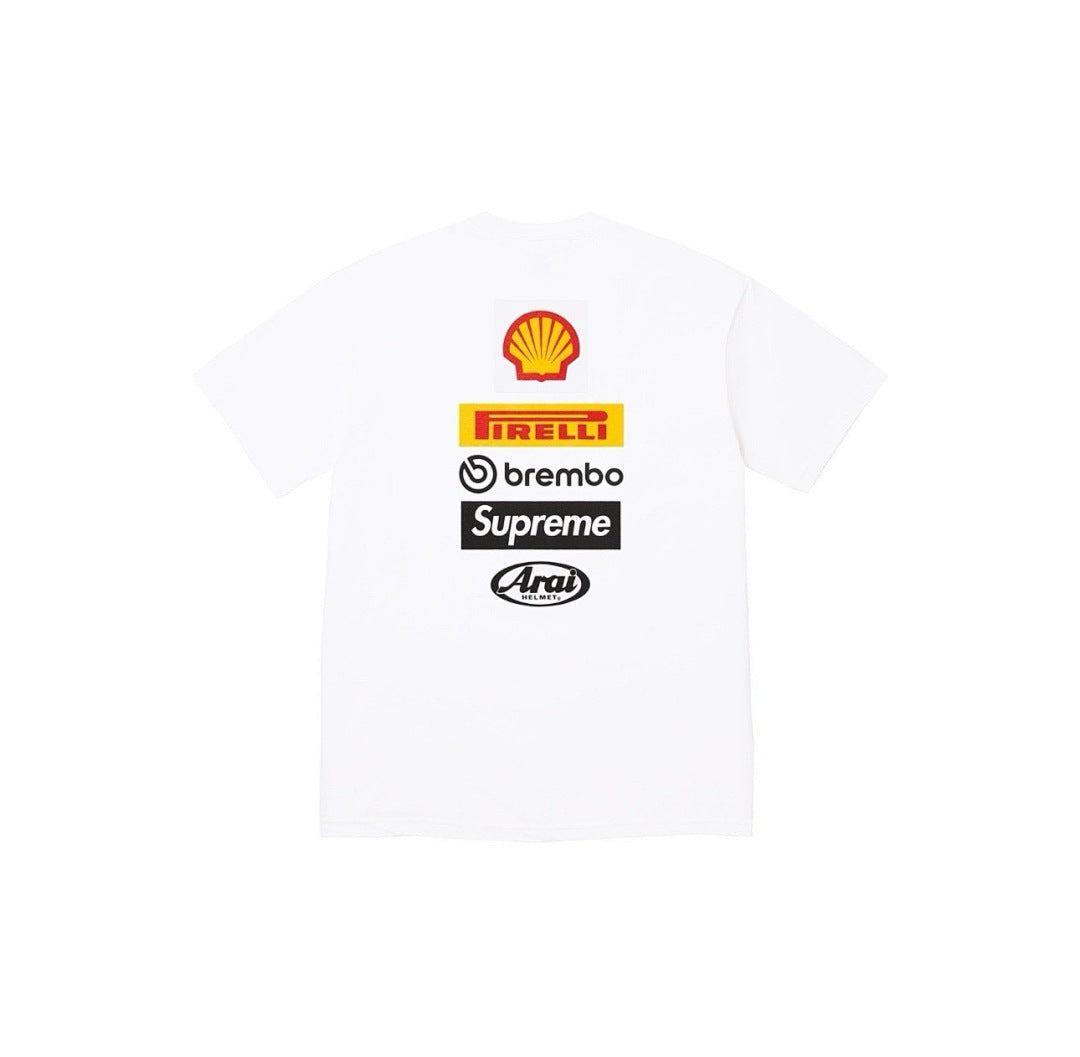 款号M109#p40💰 Supreme x DUCATI 联名款 SS24 WEEK16 LOGO TEE 背面徽标logo印花短袖 常规T恤 男女同款 宽松版型 采用260克精梳棉双纱 从面 - view 4