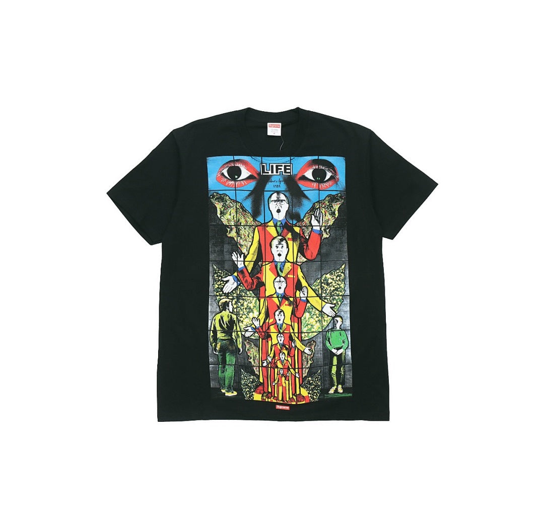 款号M120#p40💰 Supreme SS19 x Gilbert x George LIFE Tee Black 联名款 背后印花短袖T恤 男女同款 黑色 宽松版型 采用260克精梳棉双纱 从 - view 4