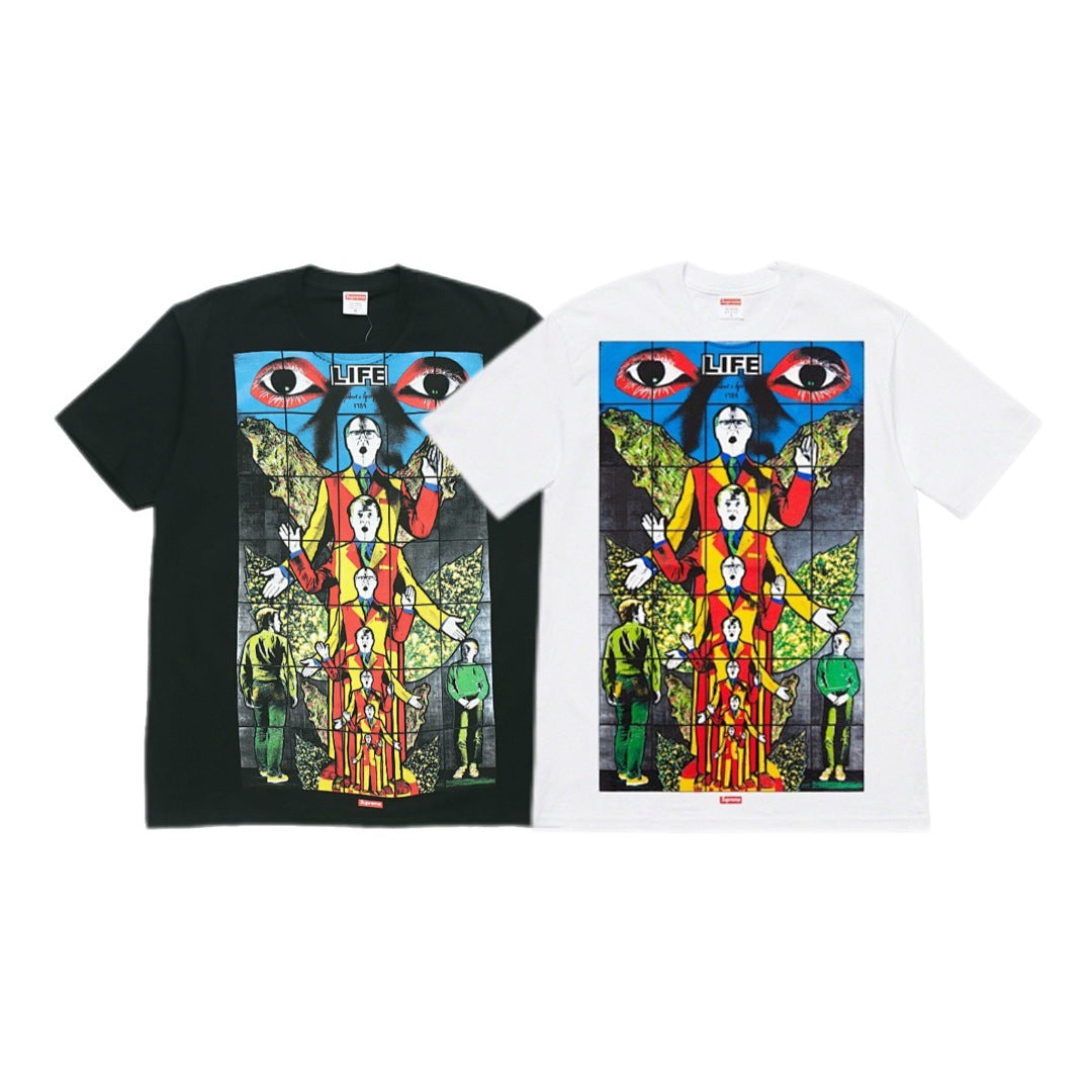 款号M120#p40💰 Supreme SS19 x Gilbert x George LIFE Tee Black 联名款 背后印花短袖T恤 男女同款 黑色 宽松版型 采用260克精梳棉双纱 从 - view 6