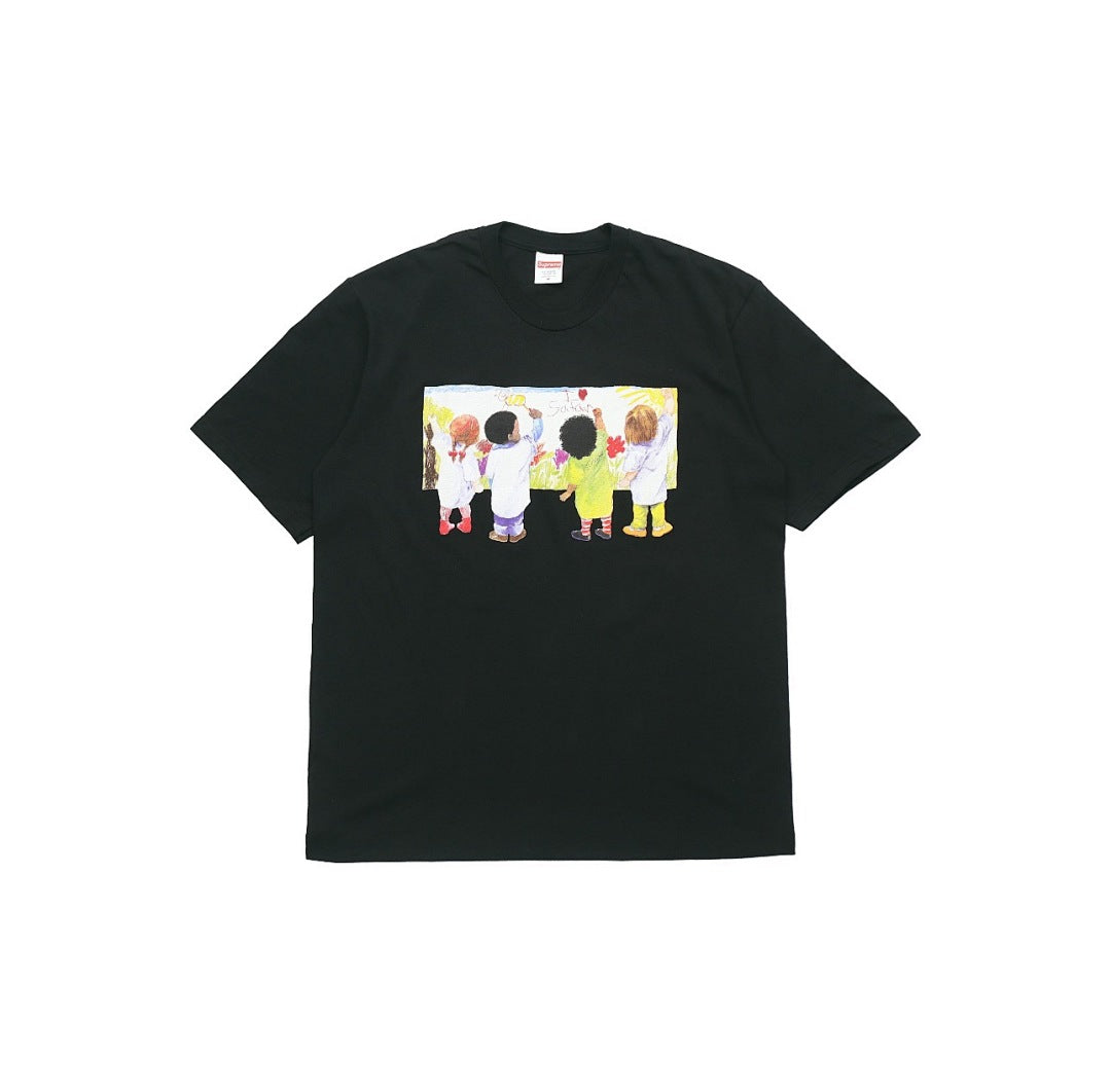 款号M121#p40💰 Supreme SS19 Kids Tee Back 儿童涂鸦圆领短袖T恤 男女同款 黑色 宽松版型 采用260克精梳棉双纱 从面料到辅料全部三标齐全跟足ZP 进口松井 - view 4