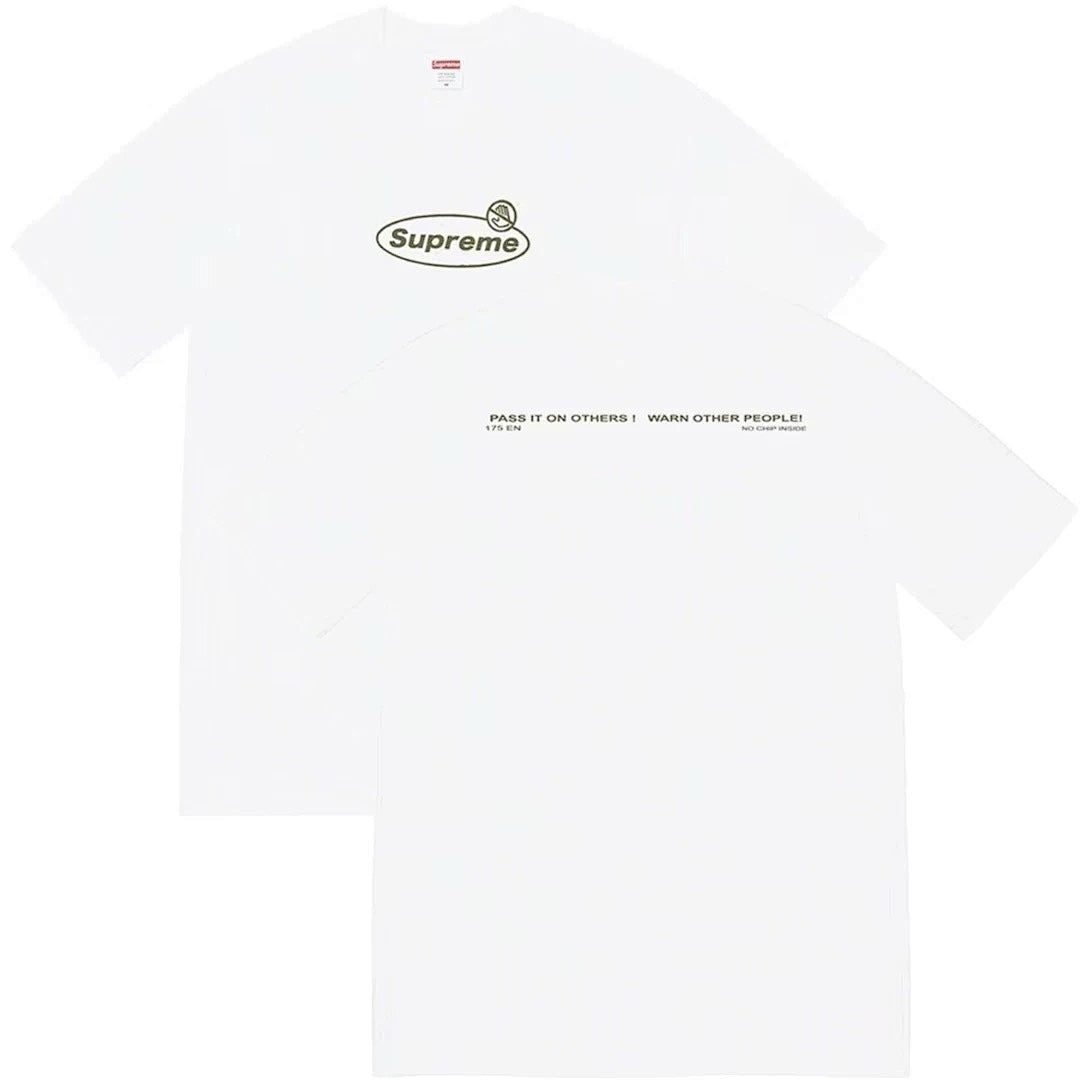 款号M140P40💰 Sup 22FW Warning Tee警告警示禁止标语Logo短袖新款情侣T恤宽松 宽松版型 采用260克精梳棉双纱 从面料到辅料全部三标齐全跟足ZP 进口松井公司浆料印花 - view 1
