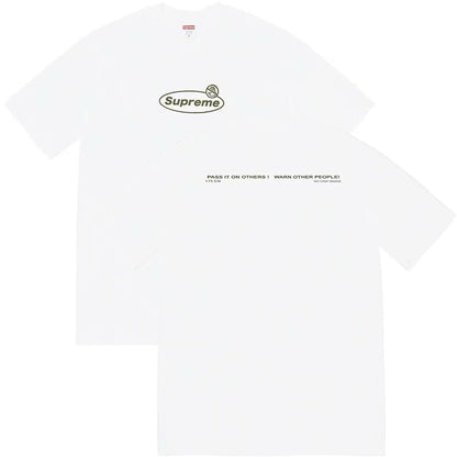 款号M140P40💰 Sup 22FW Warning Tee警告警示禁止标语Logo短袖新款情侣T恤宽松 宽松版型 采用260克精梳棉双纱 从面料到辅料全部三标齐全跟足ZP 进口松井公司浆料印花 - view 1