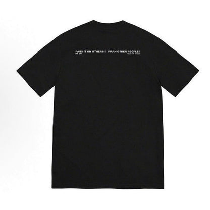 款号M140P40💰 Sup 22FW Warning Tee警告警示禁止标语Logo短袖新款情侣T恤宽松 宽松版型 采用260克精梳棉双纱 从面料到辅料全部三标齐全跟足ZP 进口松井公司浆料印花 - view 7