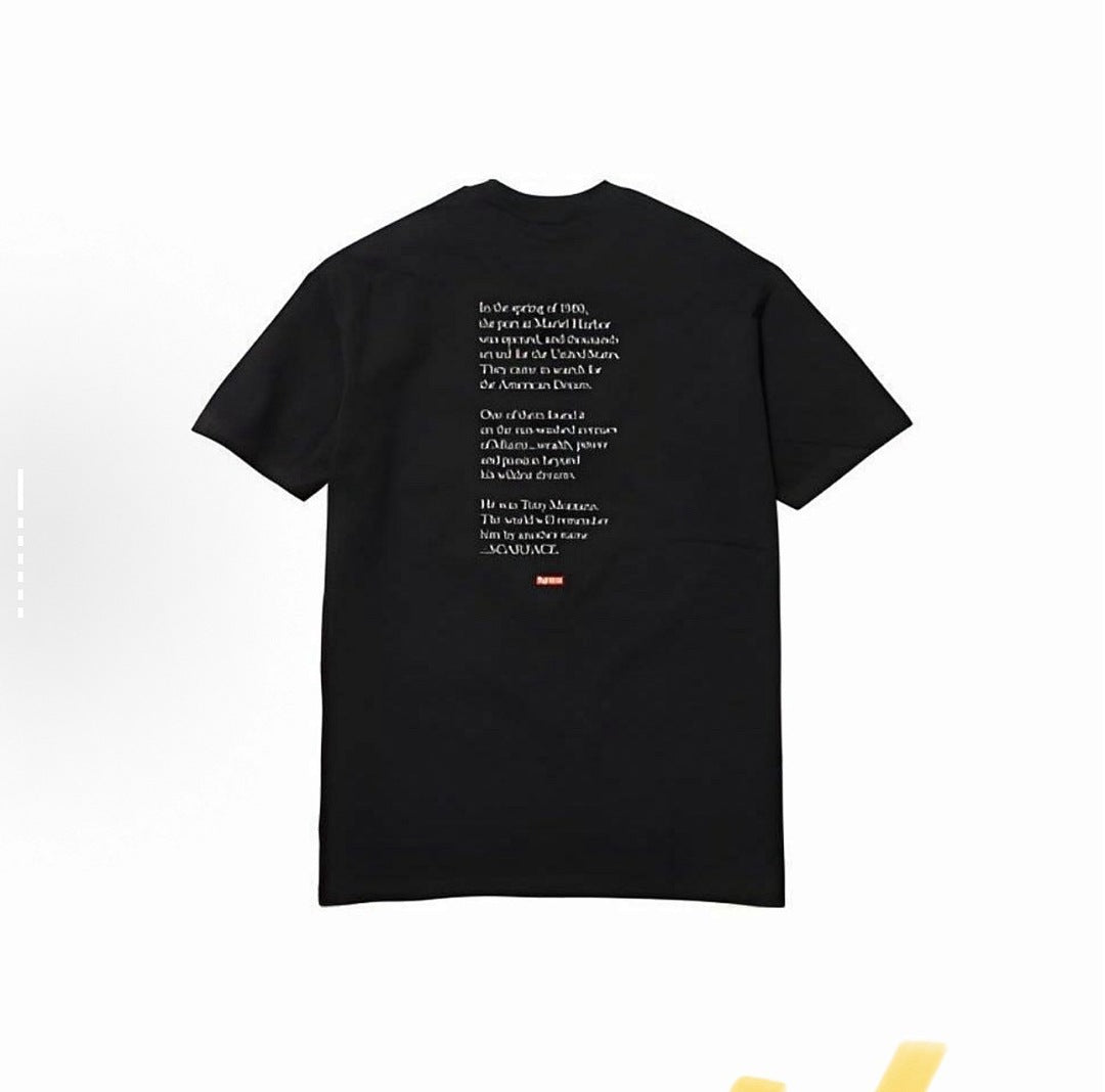 款号M141#p40💰 Supreme FW17 x Scarface Split Tee Black 联名款 疤面煞星短袖美式潮流T恤 男女同款 黑色 宽松版型 采用260克精梳棉双纱 从面料到辅 - view 3
