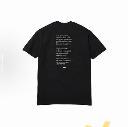 款号M141#p40💰 Supreme FW17 x Scarface Split Tee Black 联名款 疤面煞星短袖美式潮流T恤 男女同款 黑色 宽松版型 采用260克精梳棉双纱 从面料到辅 - view 3