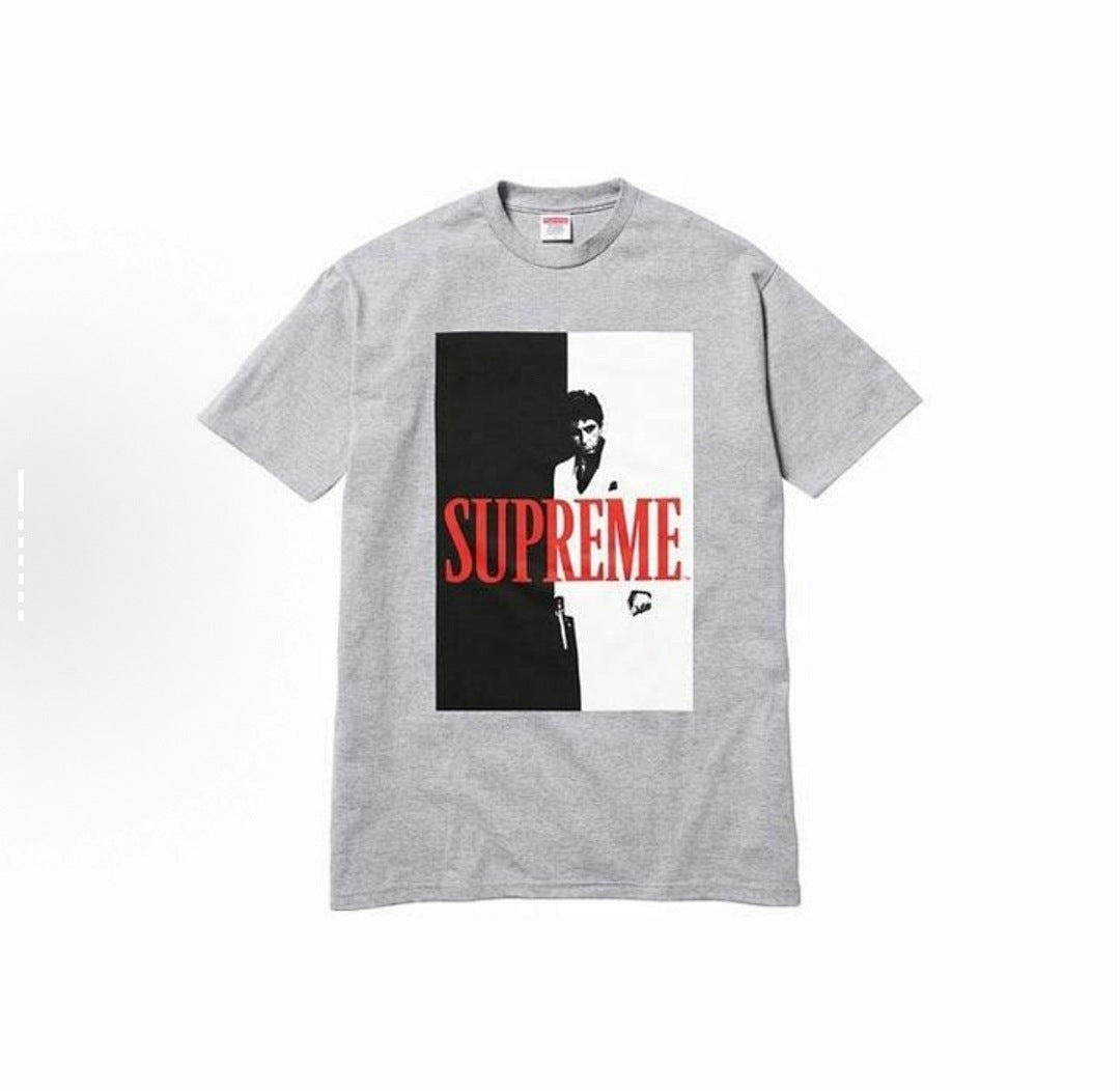 款号M141#p40💰 Supreme FW17 x Scarface Split Tee Black 联名款 疤面煞星短袖美式潮流T恤 男女同款 黑色 宽松版型 采用260克精梳棉双纱 从面料到辅 - view 4