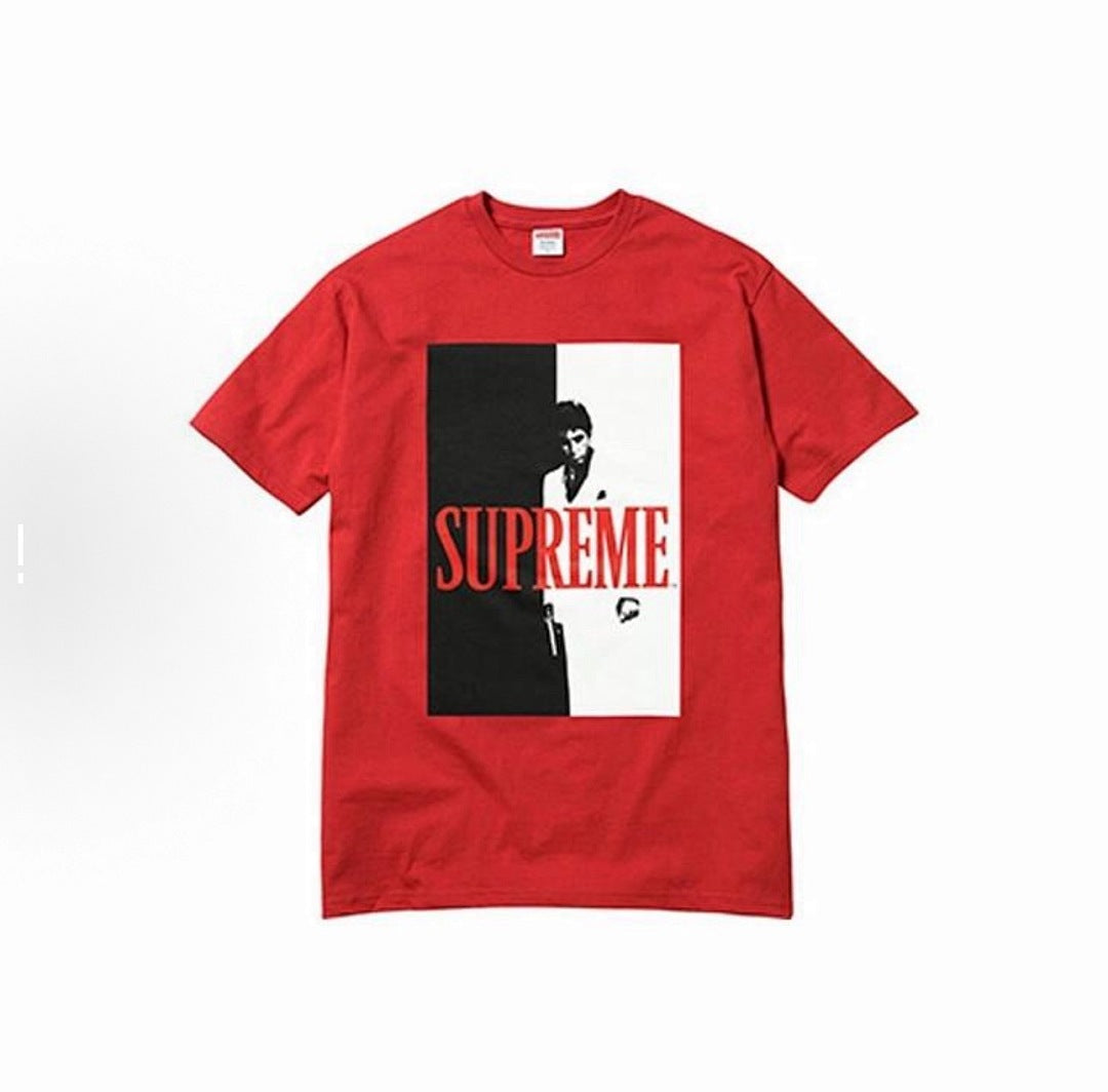 款号M141#p40💰 Supreme FW17 x Scarface Split Tee Black 联名款 疤面煞星短袖美式潮流T恤 男女同款 黑色 宽松版型 采用260克精梳棉双纱 从面料到辅 - view 6