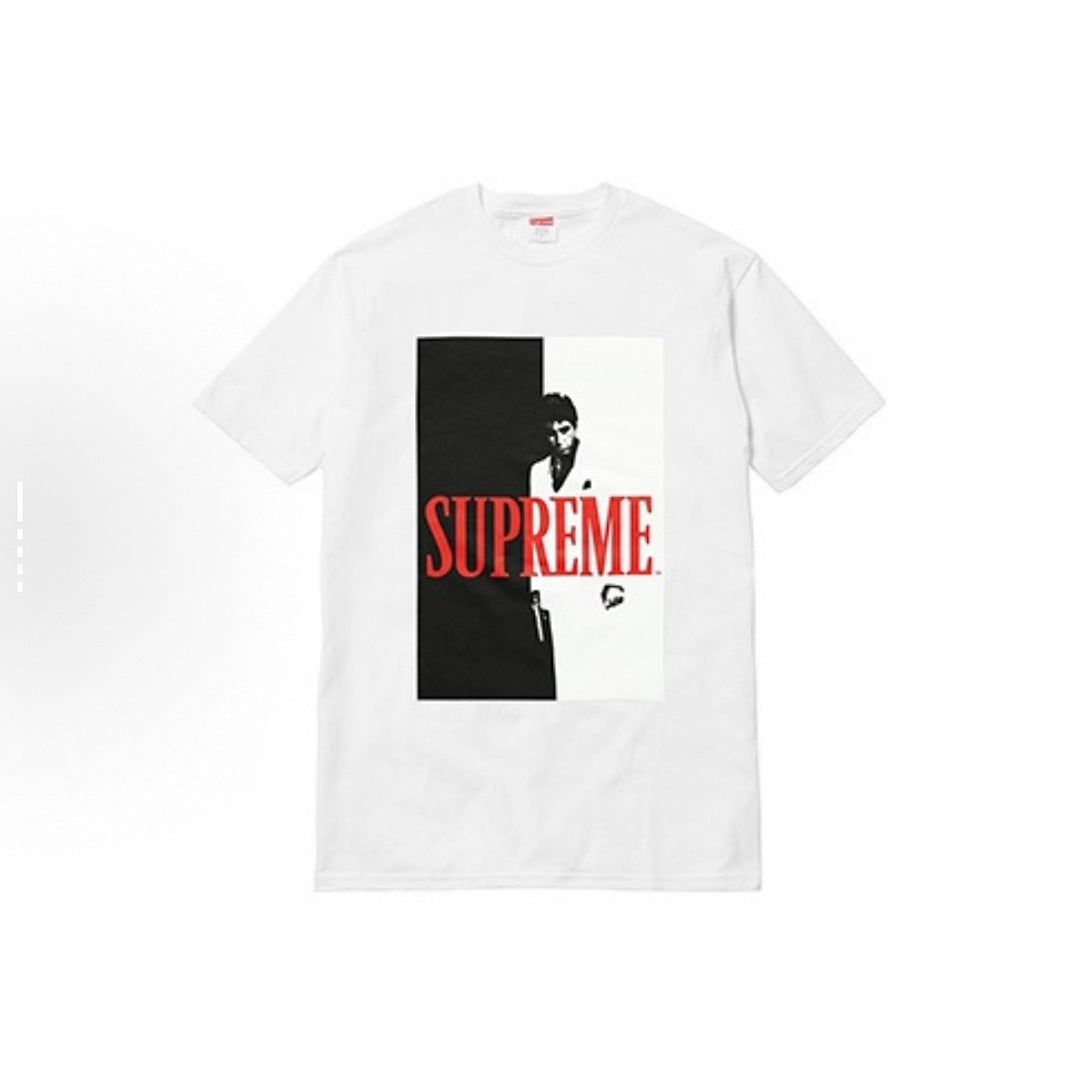 款号M141#p40💰 Supreme FW17 x Scarface Split Tee Black 联名款 疤面煞星短袖美式潮流T恤 男女同款 黑色 宽松版型 采用260克精梳棉双纱 从面料到辅 - view 7