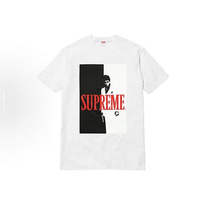 款号M141#p40💰 Supreme FW17 x Scarface Split Tee Black 联名款 疤面煞星短袖美式潮流T恤 男女同款 黑色 宽松版型 采用260克精梳棉双纱 从面料到辅 - view 7