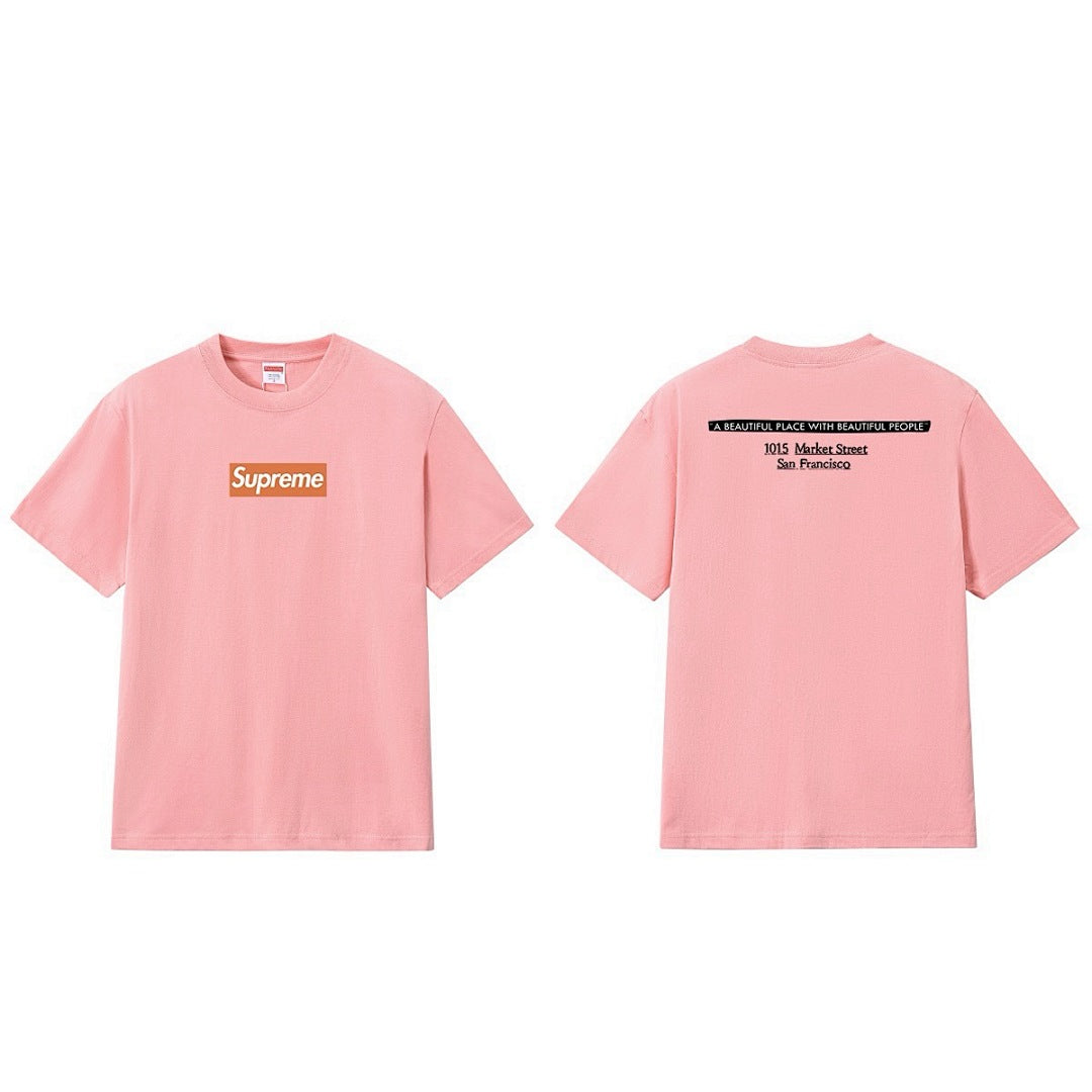 款号M164#P40💰 Sup 19FW SF BOX LOGO TEE旧金山联名经典印花短袖纯棉T恤男女款 宽松版型 采用260克精梳棉双纱 从面料到辅料全部三标齐全跟足ZP 进口松井公司浆料印 - view 6