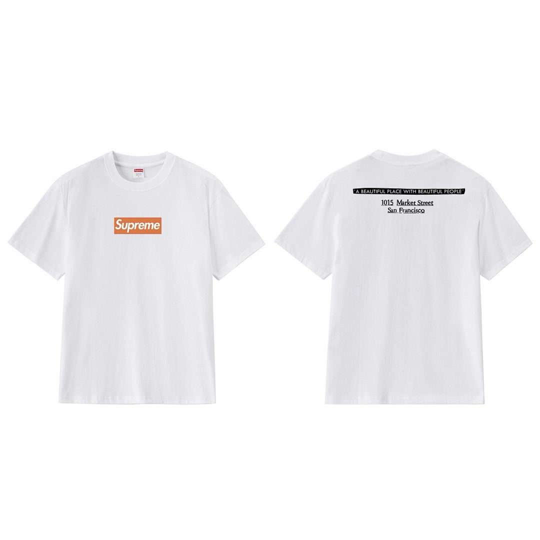 款号M164#P40💰 Sup 19FW SF BOX LOGO TEE旧金山联名经典印花短袖纯棉T恤男女款 宽松版型 采用260克精梳棉双纱 从面料到辅料全部三标齐全跟足ZP 进口松井公司浆料印 - view 12