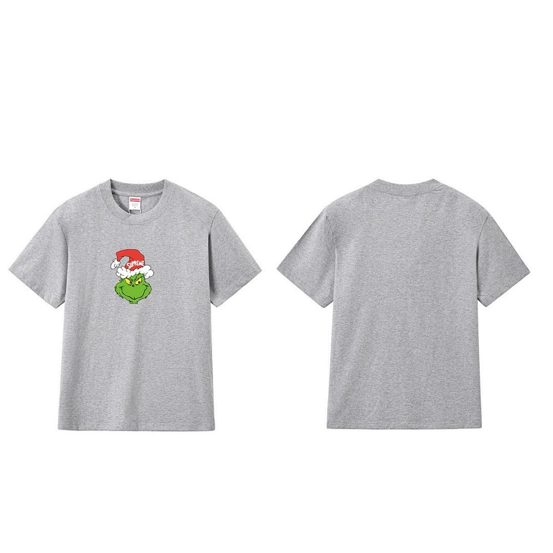 款号M170P40💰 Sup FW24 GRINCH TEE圣诞怪杰图案印花纯棉短袖宽松T恤爆款大码潮 宽松版型 采用260克精梳棉双纱 从面料到辅料全部三标齐全跟足ZP 进口松井公司浆料印花绝不 - view 5