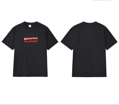 款号M176P40💰 Balenciaga巴黎世家联名supreme印花短袖 宽松版型 采用260克精梳棉双纱 从面料到辅料全部三标齐全跟足ZP 进口松井公司浆料印花绝不开裂 整件做法采用三针五 - view 5