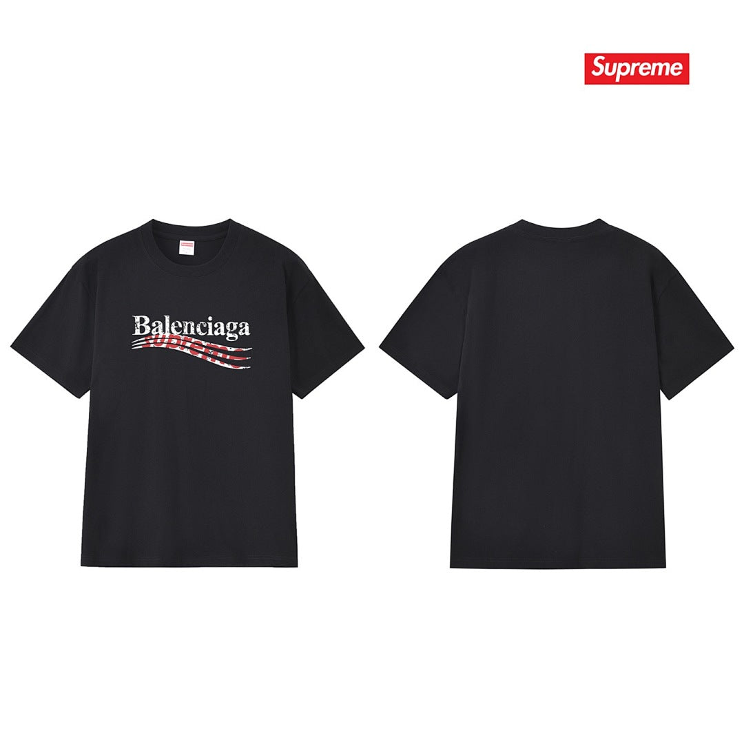 款号M177P40💰 Balenciaga巴黎世家联名Supreme印花短袖 宽松版型 采用260克精梳棉双纱 从面料到辅料全部三标齐全跟足ZP 进口松井公司浆料印花绝不开裂 整件做法采用三针五 - view 5