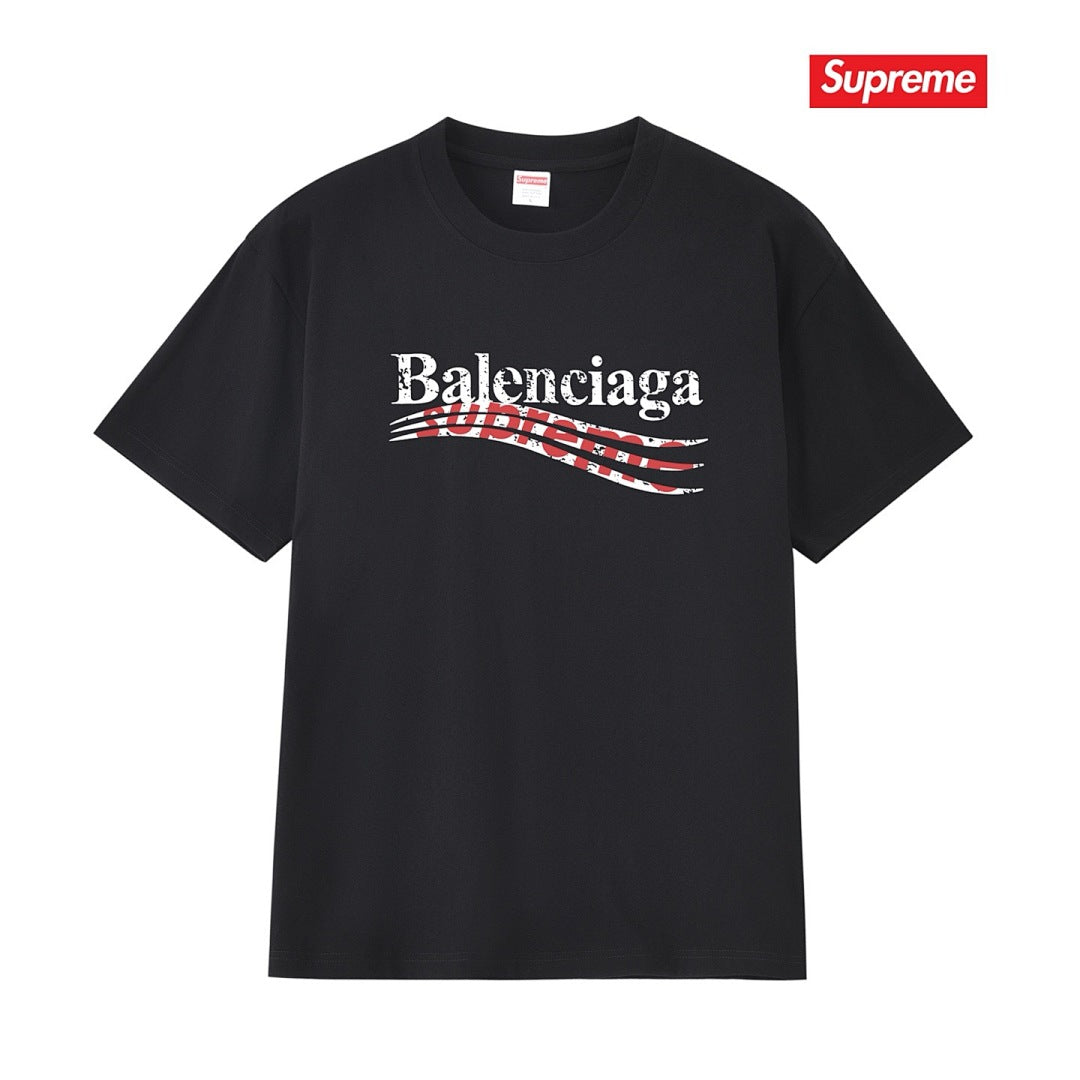 款号M177P40💰 Balenciaga巴黎世家联名Supreme印花短袖 宽松版型 采用260克精梳棉双纱 从面料到辅料全部三标齐全跟足ZP 进口松井公司浆料印花绝不开裂 整件做法采用三针五 - view 6