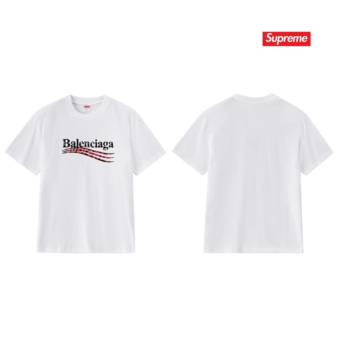 款号M177P40💰 Balenciaga巴黎世家联名Supreme印花短袖 宽松版型 采用260克精梳棉双纱 从面料到辅料全部三标齐全跟足ZP 进口松井公司浆料印花绝不开裂 整件做法采用三针五 - view 4