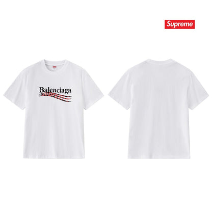 款号M177P40💰 Balenciaga巴黎世家联名Supreme印花短袖 宽松版型 采用260克精梳棉双纱 从面料到辅料全部三标齐全跟足ZP 进口松井公司浆料印花绝不开裂 整件做法采用三针五 - view 4