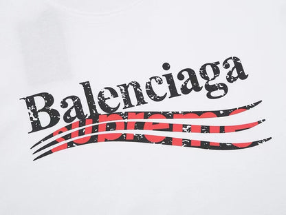 款号M177P40💰 Balenciaga巴黎世家联名Supreme印花短袖 宽松版型 采用260克精梳棉双纱 从面料到辅料全部三标齐全跟足ZP 进口松井公司浆料印花绝不开裂 整件做法采用三针五 - view 5