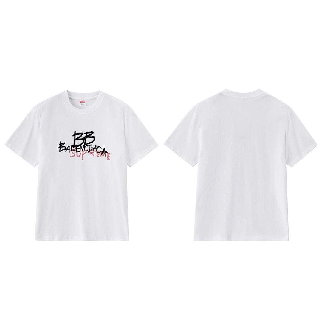 款号M178P40💰 Balenciaga巴黎世家联名supreme印花短袖 宽松版型 采用260克精梳棉双纱 从面料到辅料全部三标齐全跟足ZP 进口松井公司浆料印花绝不开裂 整件做法采用三针五 - view 4