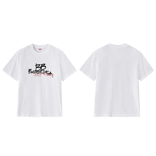 款号M178P40💰 Balenciaga巴黎世家联名supreme印花短袖 宽松版型 采用260克精梳棉双纱 从面料到辅料全部三标齐全跟足ZP 进口松井公司浆料印花绝不开裂 整件做法采用三针五 - view 4
