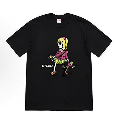 款号M181P40💰 19SS Suzie Switchblade Tee苏西小女孩印花短袖T恤男女款纯棉男 宽松版型 采用260克精梳棉双纱 从面料到辅料全部三标齐全跟足ZP 进口松井公司浆料印 - view 5
