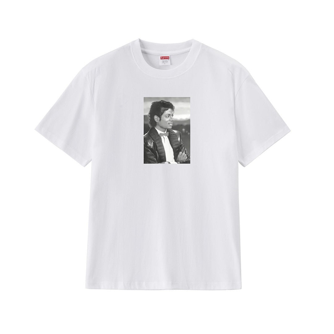 款号M185P40💰 SS17 Michael Jackson Tee迈克杰克逊图案印花短袖T恤宽松圆领t 宽松版型 采用260克精梳棉双纱 从面料到辅料全部三标齐全跟足ZP 进口松井公司浆料印花绝 - view 2