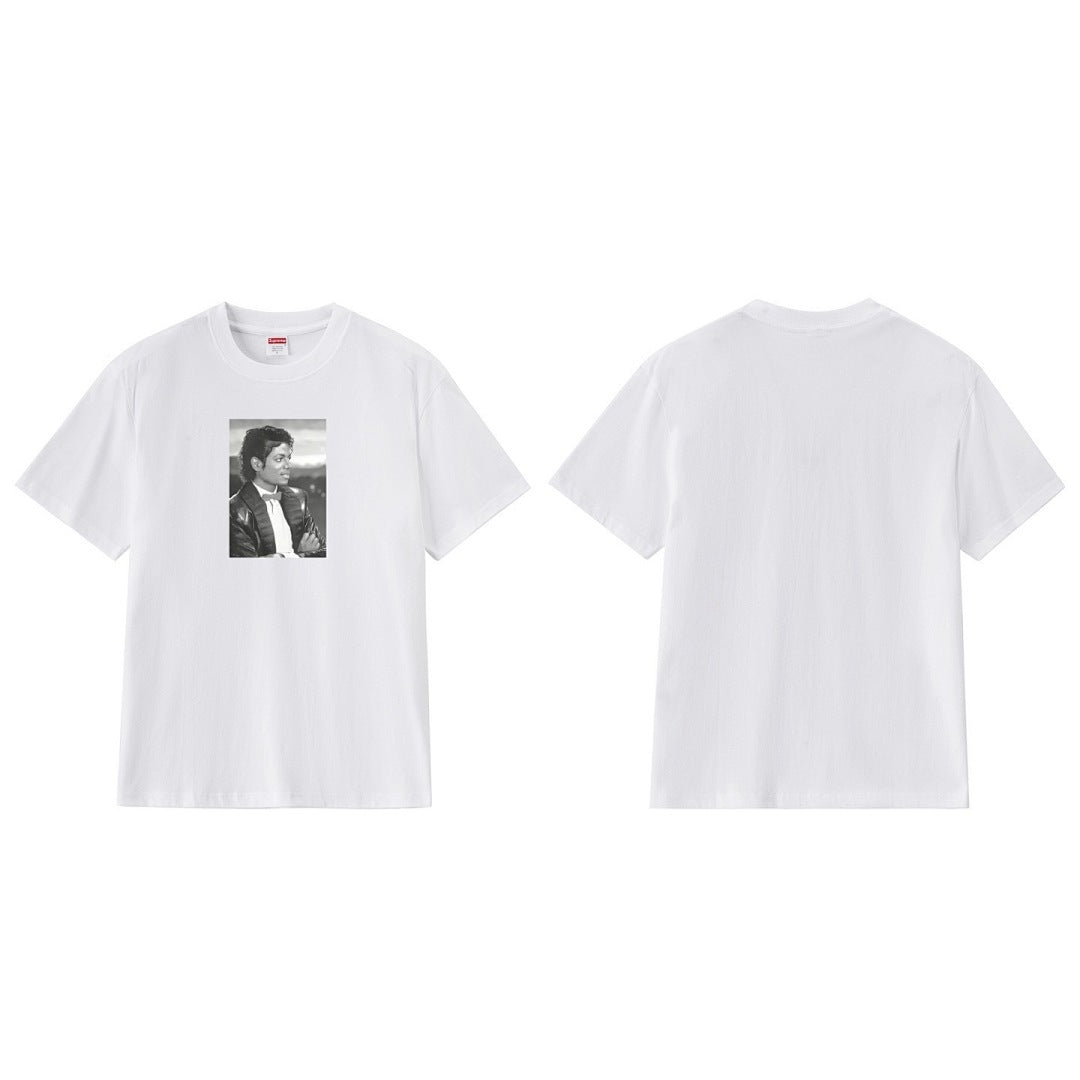 款号M185P40💰 SS17 Michael Jackson Tee迈克杰克逊图案印花短袖T恤宽松圆领t 宽松版型 采用260克精梳棉双纱 从面料到辅料全部三标齐全跟足ZP 进口松井公司浆料印花绝 - view 3