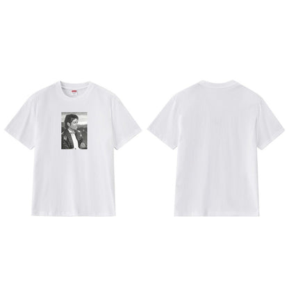 款号M185P40💰 SS17 Michael Jackson Tee迈克杰克逊图案印花短袖T恤宽松圆领t 宽松版型 采用260克精梳棉双纱 从面料到辅料全部三标齐全跟足ZP 进口松井公司浆料印花绝 - view 3