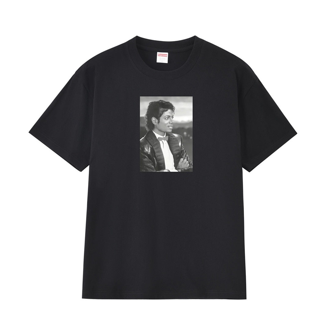 款号M185P40💰 SS17 Michael Jackson Tee迈克杰克逊图案印花短袖T恤宽松圆领t 宽松版型 采用260克精梳棉双纱 从面料到辅料全部三标齐全跟足ZP 进口松井公司浆料印花绝 - view 6