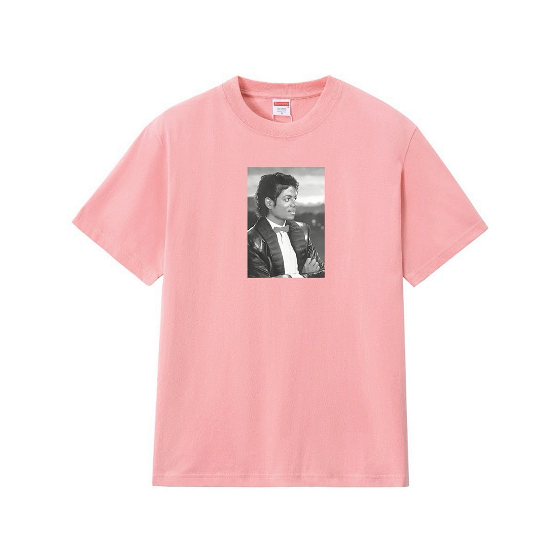 款号M185P40💰 SS17 Michael Jackson Tee迈克杰克逊图案印花短袖T恤宽松圆领t 宽松版型 采用260克精梳棉双纱 从面料到辅料全部三标齐全跟足ZP 进口松井公司浆料印花绝 - view 8