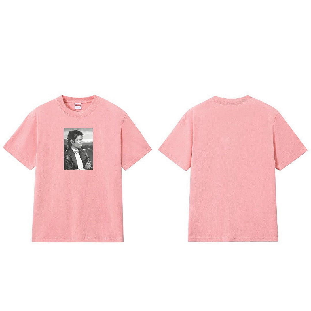款号M185P40💰 SS17 Michael Jackson Tee迈克杰克逊图案印花短袖T恤宽松圆领t 宽松版型 采用260克精梳棉双纱 从面料到辅料全部三标齐全跟足ZP 进口松井公司浆料印花绝 - view 9