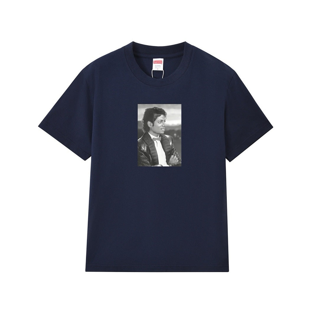 款号M185P40💰 SS17 Michael Jackson Tee迈克杰克逊图案印花短袖T恤宽松圆领t 宽松版型 采用260克精梳棉双纱 从面料到辅料全部三标齐全跟足ZP 进口松井公司浆料印花绝 - view 10