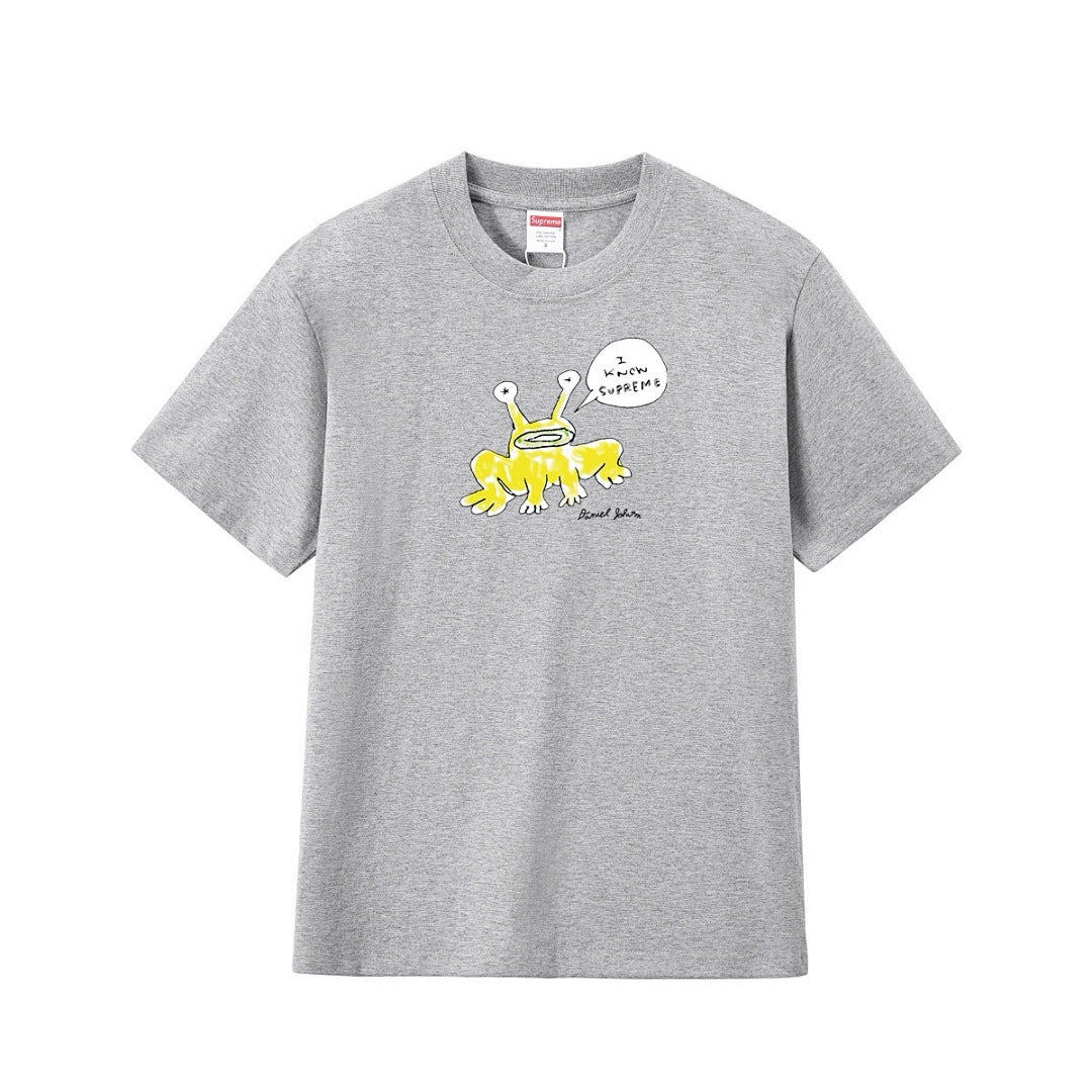 款号M189P40💰 Sup Daniel Johnston Frog Tee 联名款 外星蛙圆领卡通短袖T恤 宽松版型 采用260克精梳棉双纱 从面料到辅料全部三标齐全跟足ZP 进口松井公司浆 - view 4