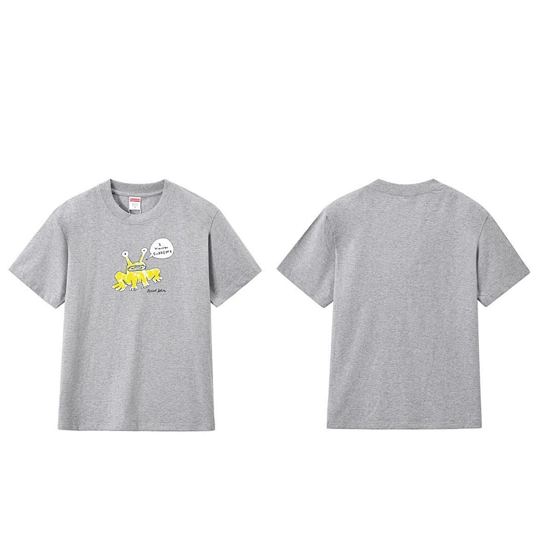 款号M189P40💰 Sup Daniel Johnston Frog Tee 联名款 外星蛙圆领卡通短袖T恤 宽松版型 采用260克精梳棉双纱 从面料到辅料全部三标齐全跟足ZP 进口松井公司浆 - view 5