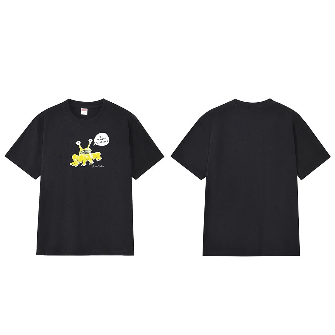 款号M189P40💰 Sup Daniel Johnston Frog Tee 联名款 外星蛙圆领卡通短袖T恤 宽松版型 采用260克精梳棉双纱 从面料到辅料全部三标齐全跟足ZP 进口松井公司浆 - view 11