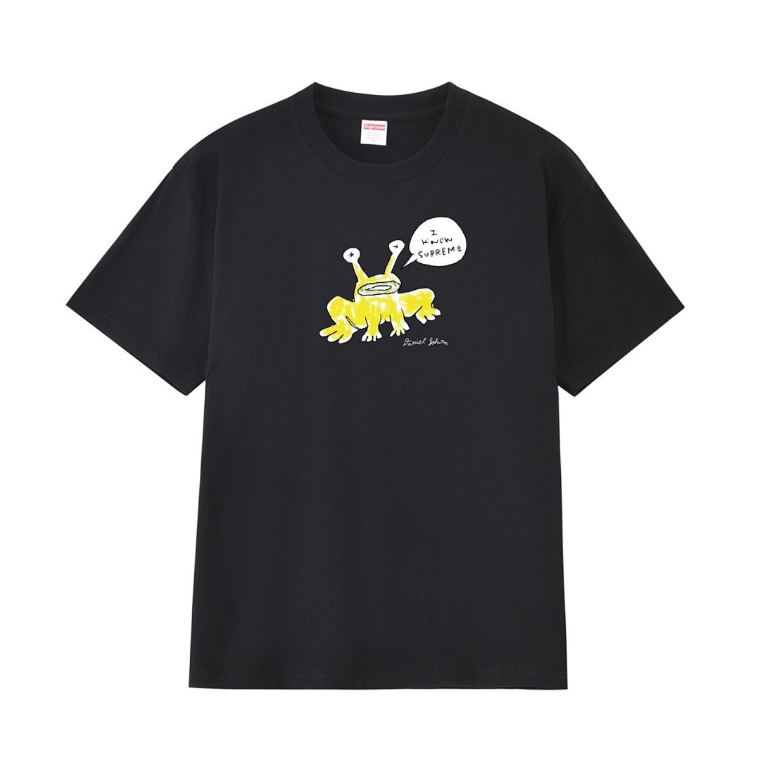 款号M189P40💰 Sup Daniel Johnston Frog Tee 联名款 外星蛙圆领卡通短袖T恤 宽松版型 采用260克精梳棉双纱 从面料到辅料全部三标齐全跟足ZP 进口松井公司浆 - view 12