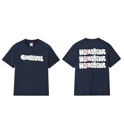 款号193P40💰 25SS HOMERUN 联名宽松纯棉T恤上衣短袖男女同款潮夏装休闲 宽松版型 采用260克精梳棉双纱 从面料到辅料全部三标齐全跟足ZP 进口松井公司浆料印花绝不开裂 整件 - view 1