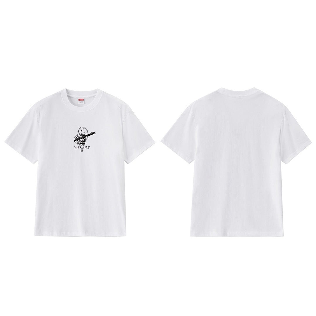 款号M196P40💰 Sup 21FW Rocker Tee 摇滚吉他手小孩卡通图案短袖T恤男女款情侣款潮 宽松版型 采用260克精梳棉双纱 从面料到辅料全部三标齐全跟足ZP 进口松井公司浆料印花 - view 4