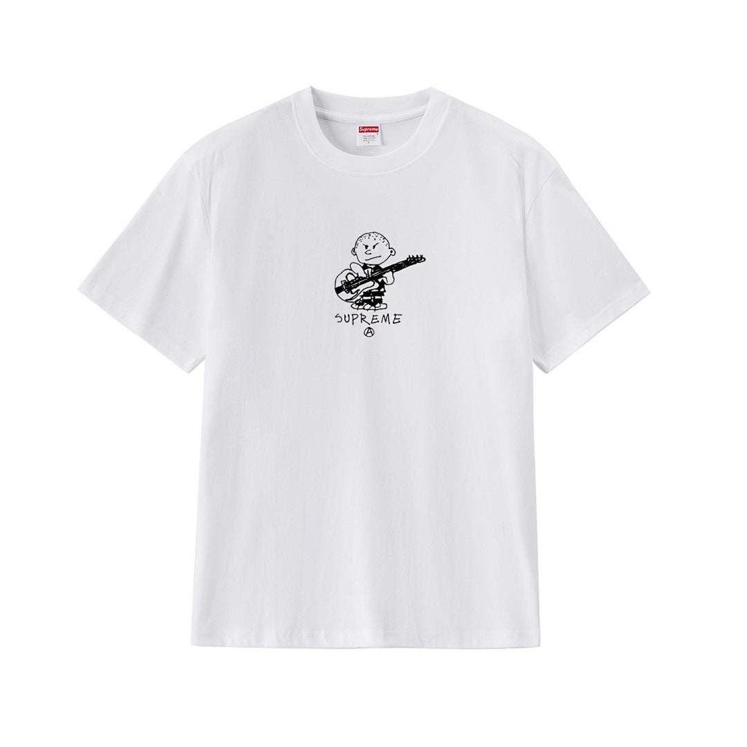 款号M196P40💰 Sup 21FW Rocker Tee 摇滚吉他手小孩卡通图案短袖T恤男女款情侣款潮 宽松版型 采用260克精梳棉双纱 从面料到辅料全部三标齐全跟足ZP 进口松井公司浆料印花 - view 7