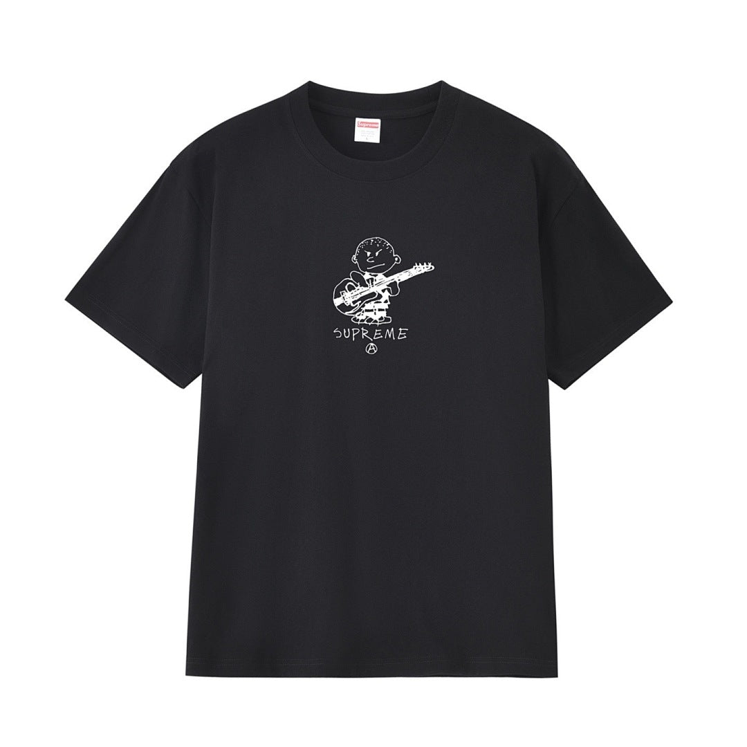 款号M196P40💰 Sup 21FW Rocker Tee 摇滚吉他手小孩卡通图案短袖T恤男女款情侣款潮 宽松版型 采用260克精梳棉双纱 从面料到辅料全部三标齐全跟足ZP 进口松井公司浆料印花 - view 9