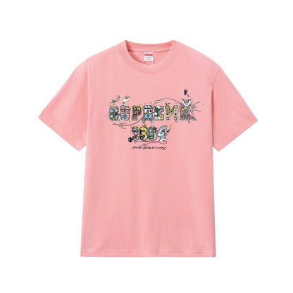 款号M198P40💰 Sup SS24夏季T恤系列WEEK19 卡通logo字母印花纯棉圆领短袖体恤 宽松版型 采用260克精梳棉双纱 从面料到辅料全部三标齐全跟足ZP 进口松井公司浆料印花绝不开 - view 1