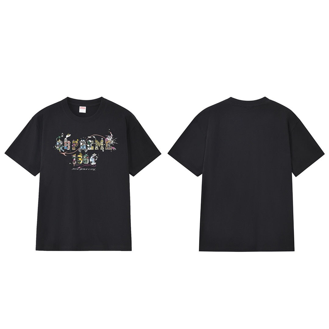款号M198P40💰 Sup SS24夏季T恤系列WEEK19 卡通logo字母印花纯棉圆领短袖体恤 宽松版型 采用260克精梳棉双纱 从面料到辅料全部三标齐全跟足ZP 进口松井公司浆料印花绝不开 - view 8
