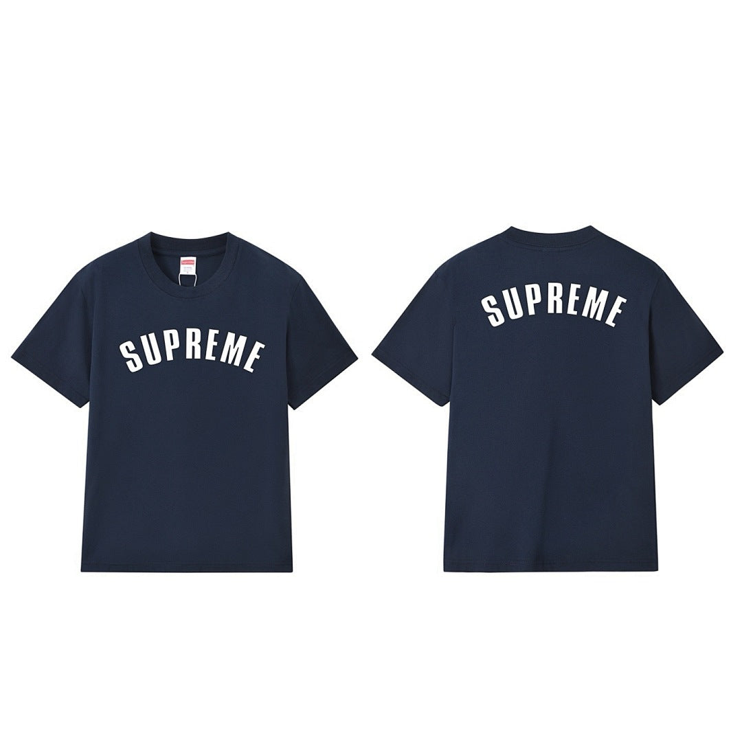 款号M200P40💰 Sup 爆裂 龟裂纹字母LOGO短袖 男女款休闲宽松T恤潮 宽松版型 采用260克精梳棉双纱 从面料到辅料全部三标齐全跟足ZP 进口松井公司浆料印花绝不开裂 整件做法采用 - view 1