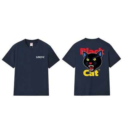 款号M202P40💰 Sup小猫头logo短袖男女新款百搭纯棉印花时尚圆领休闲上衣T恤 宽松版型 采用260克精梳棉双纱 从面料到辅料全部三标齐全跟足ZP 进口松井公司浆料印花绝不开裂 整件做 - view 10