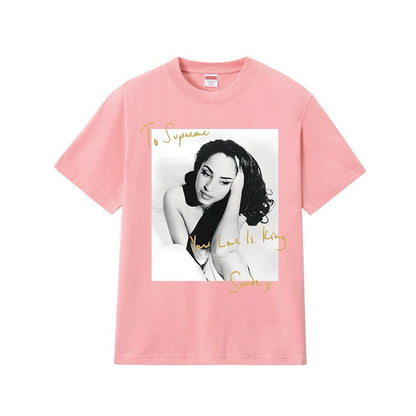 款号M211P40💰 Supreme 17SS Sade Tee 萨德 歌手人物照 签名 圆领潮流短袖T恤 宽松版型 采用260克精梳棉双纱 从面料到辅料全部三标齐全跟足ZP 进口松井公司浆料印花 - view 5